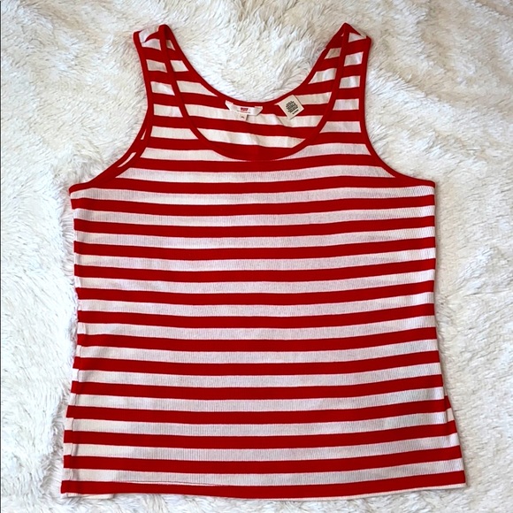 Levi’s Red and White Stripped Tank Top - Picture 2 of 4